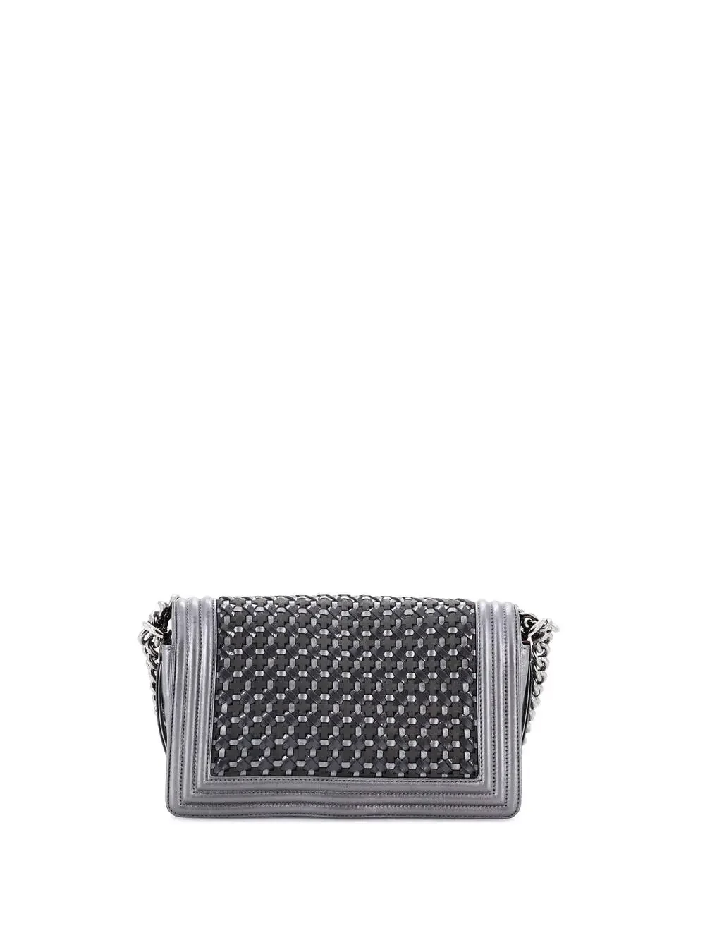 Chanel Boy Flap Bag Woven Leather Old #260937C32B